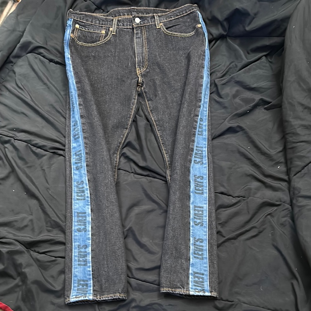 Men's Black and Blue Jeans